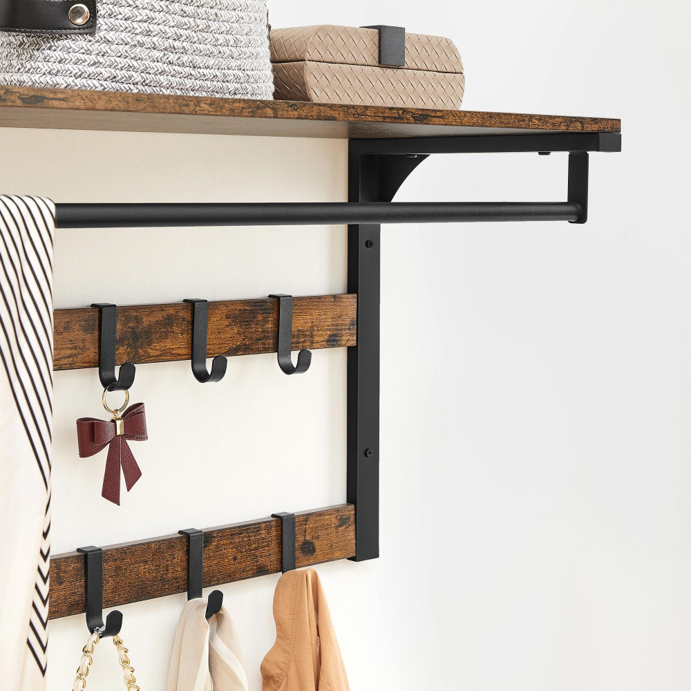 Produktbild för Coat Rack Black, Retro Color 65x30x42cm