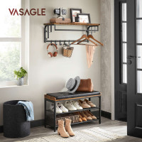 Produktbild för Coat Rack Black, Retro Color 80x30x27cm