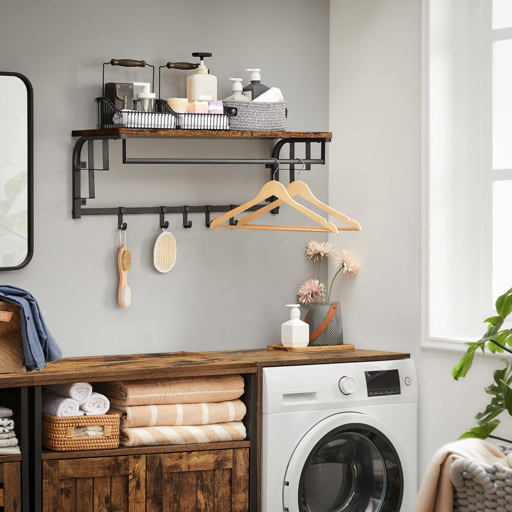Produktbild för Coat Rack Black, Retro Color 80x30x27cm