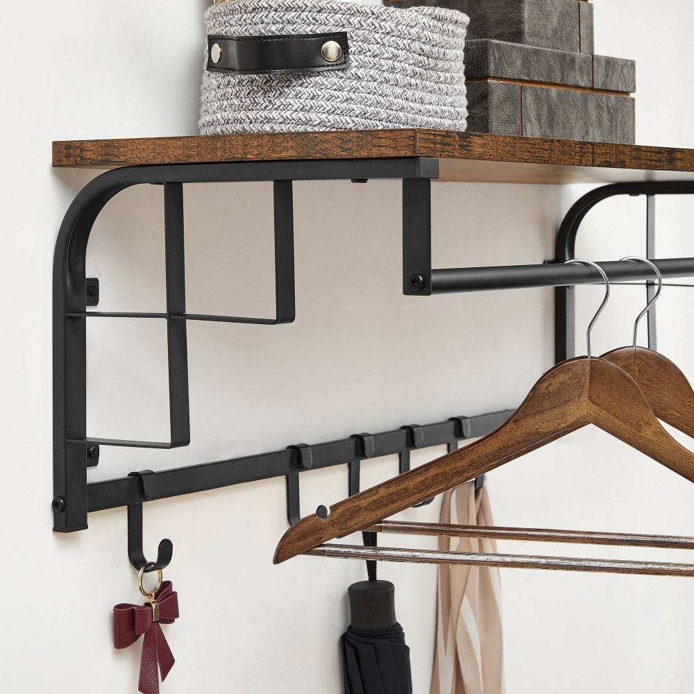Produktbild för Coat Rack Black, Retro Color 80x30x27cm