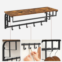 Produktbild för Coat Rack Black, Retro Color 80x30x27cm