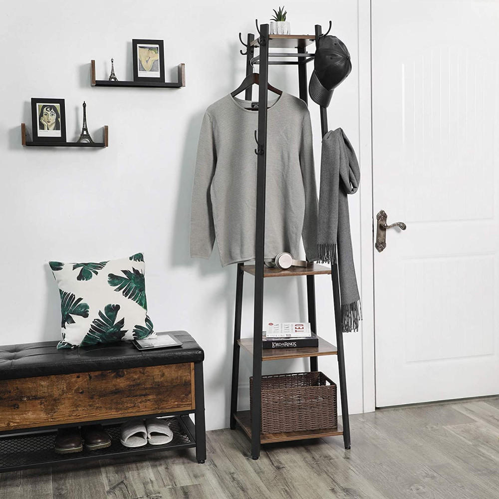 Produktbild för Coat Rack X: Antique, Black 43x43x180cm