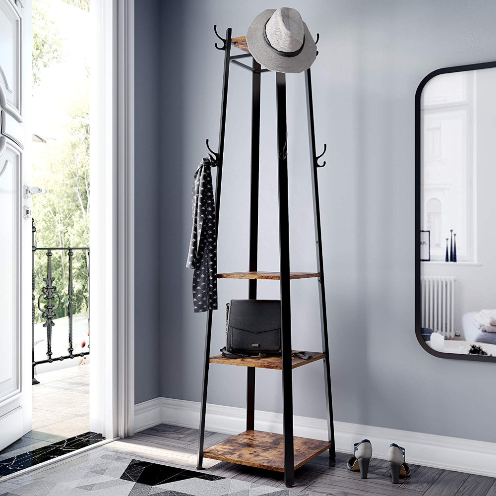 Produktbild för Coat Rack X: Antique, Black 43x43x180cm