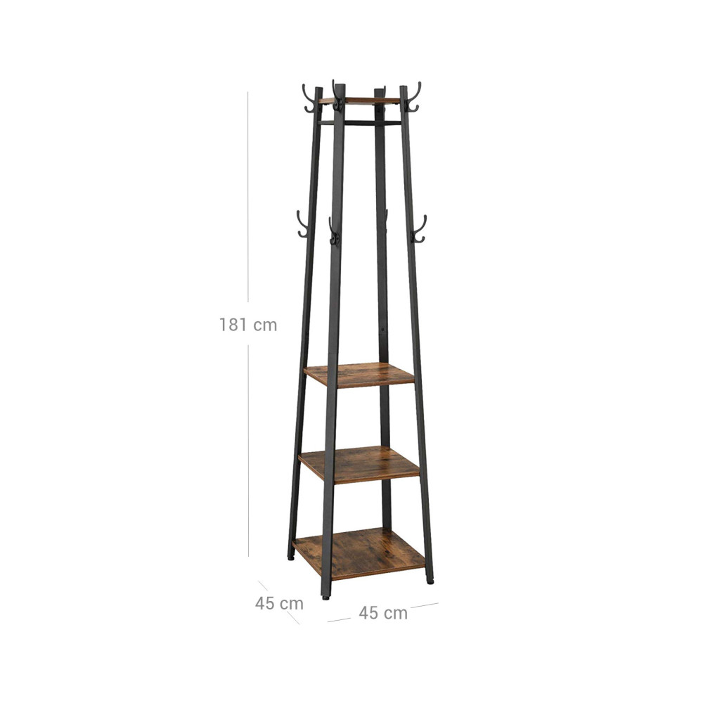 Produktbild för Coat Rack X: Antique, Black 43x43x180cm