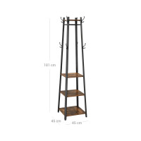 Produktbild för Coat Rack X: Antique, Black 43x43x180cm