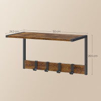 Produktbild för Wall Shelf Yellowish Brown 50x24x27cm