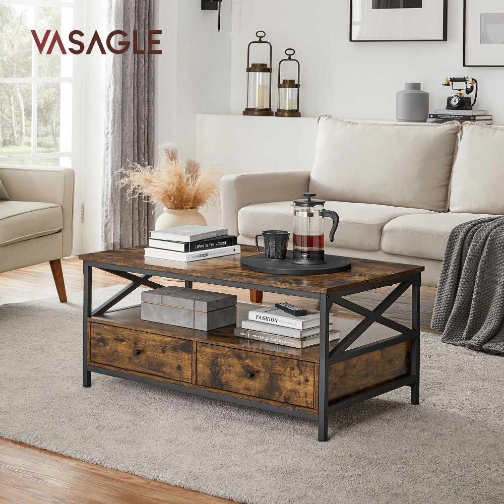 Produktbild för Coffee Table Black, Antique Color 100x55x45cm