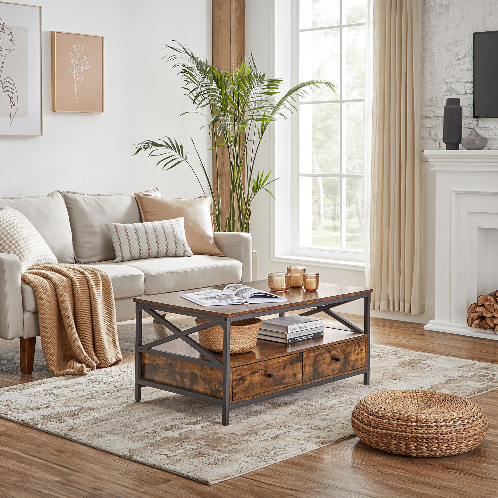 Produktbild för Coffee Table Black, Antique Color 100x55x45cm