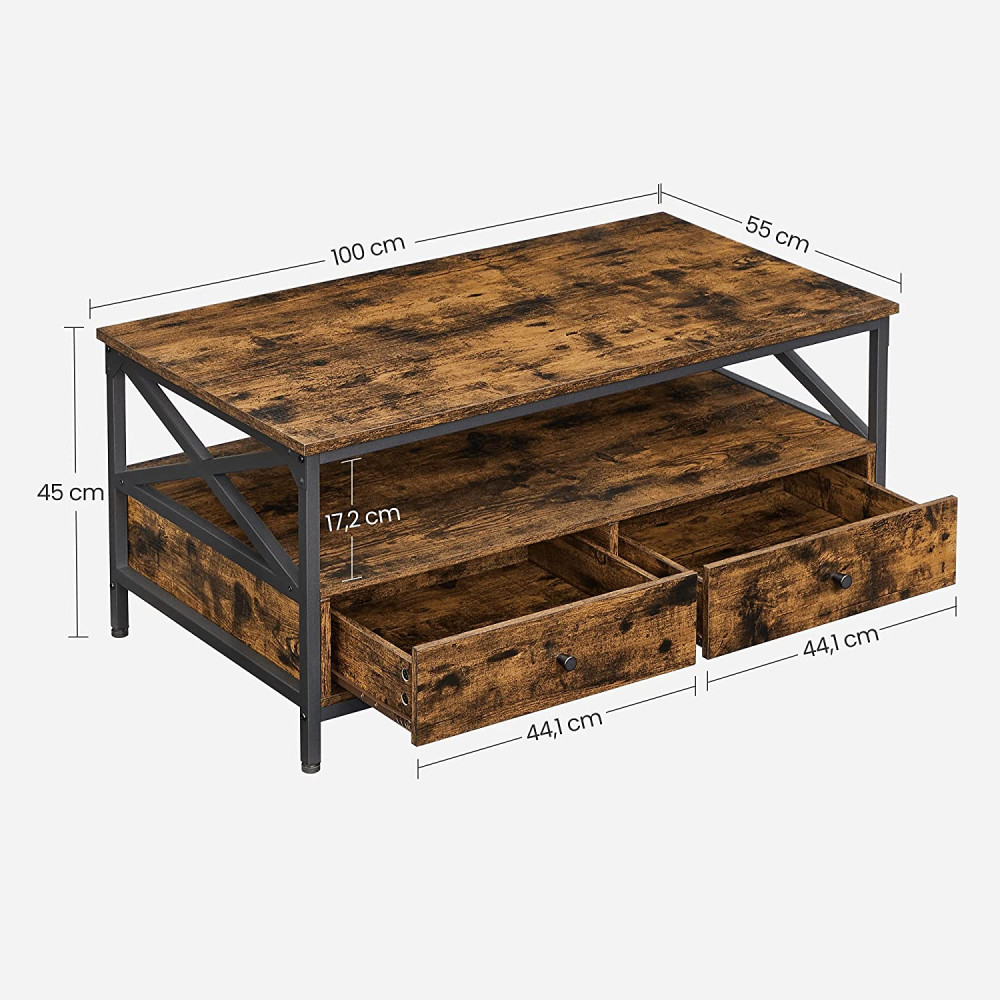 Produktbild för Coffee Table Black, Antique Color 100x55x45cm