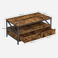 Produktbild för Coffee Table Black, Antique Color 100x55x45cm