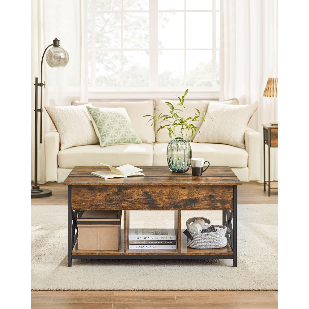 Produktbild för Coffee Table Camel Brown, Black 100x60x48cm