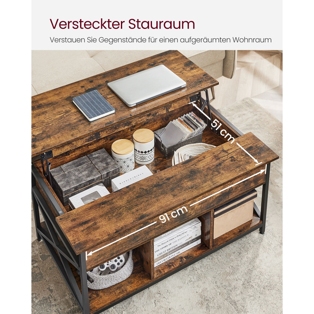 Produktbild för Coffee Table Camel Brown, Black 100x60x48cm