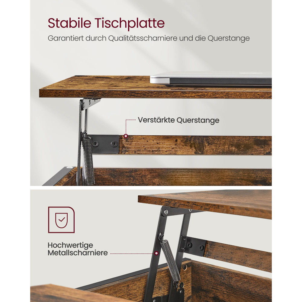 Produktbild för Coffee Table Camel Brown, Black 100x60x48cm