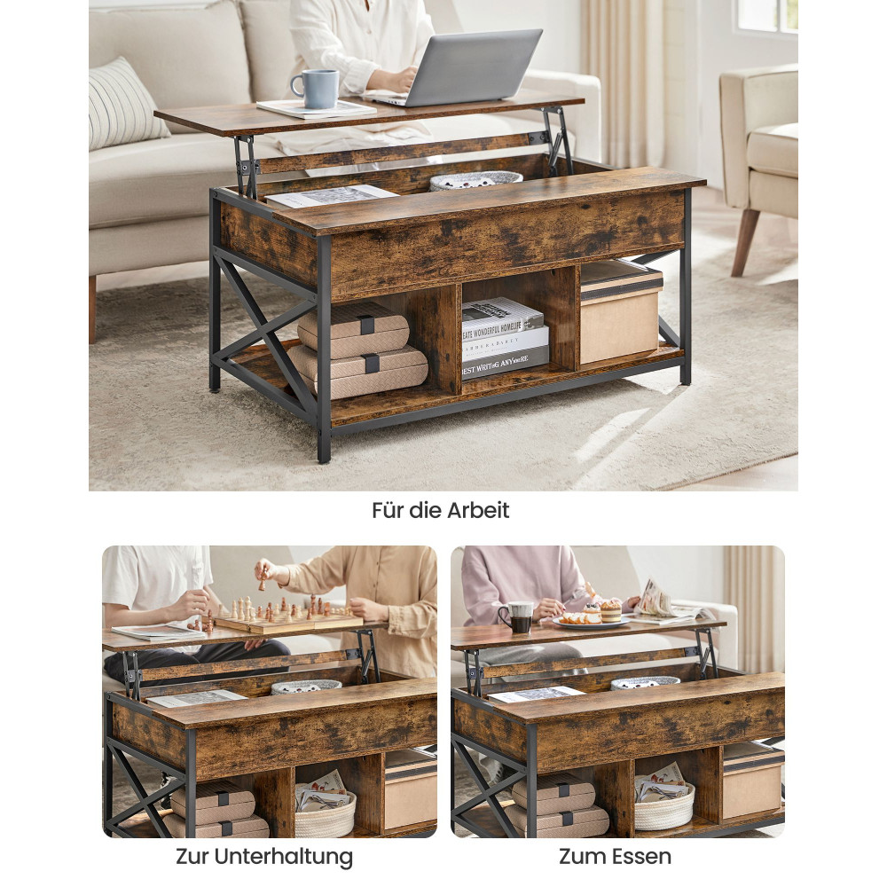 Produktbild för Coffee Table Camel Brown, Black 100x60x48cm