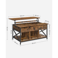 Produktbild för Coffee Table Camel Brown, Black 100x60x48cm