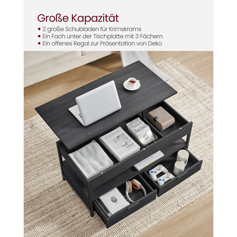 Produktbild för Coffee Table Black 100x50x48cm