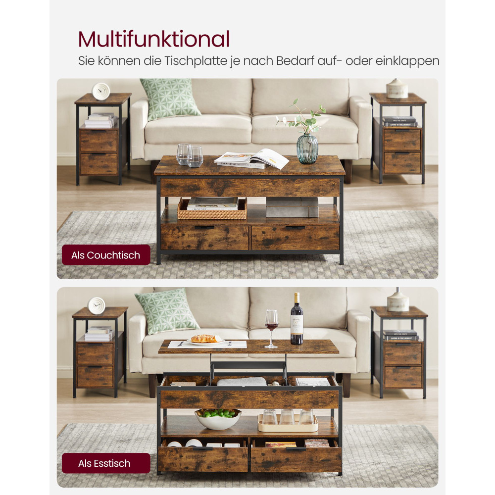 Produktbild för Coffee Table Yellowish Brown 100x50x48cm