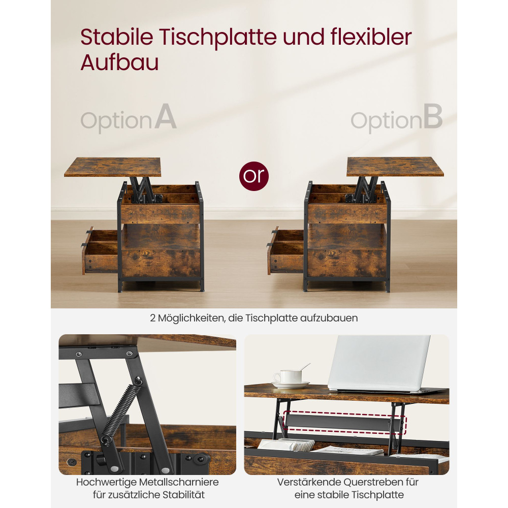 Produktbild för Coffee Table Yellowish Brown 100x50x48cm