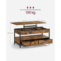 Produktbild för Coffee Table Yellowish Brown 100x50x48cm