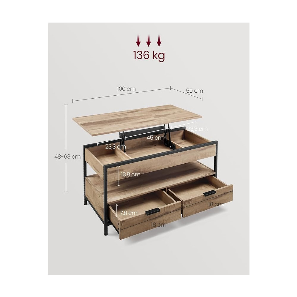 Produktbild för Coffee Table 100x50x48cm