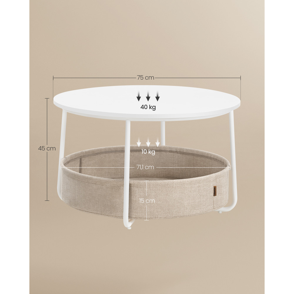 Produktbild för Coffee Table White 75x75x45cm