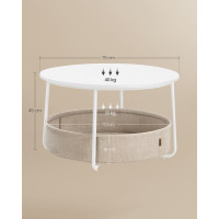 Produktbild för Coffee Table White 75x75x45cm