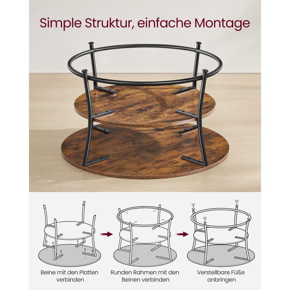 Produktbild för Coffee Table X: Antique, Black 80x80x47cm
