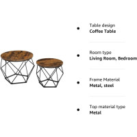 Produktbild för Coffee Table Rustic Brown, Black 50x50x41cm