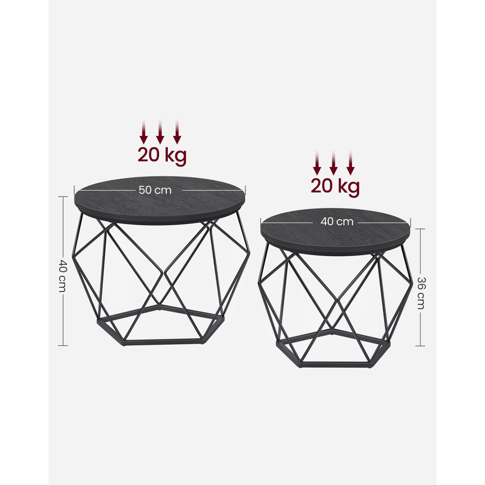 Produktbild för Coffee Table Black 50x50x41cm