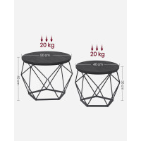 Produktbild för Coffee Table Black 50x50x41cm