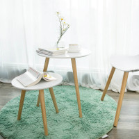 Produktbild för End Table White, Wood Color 45x45x50cm/35x35x36cm