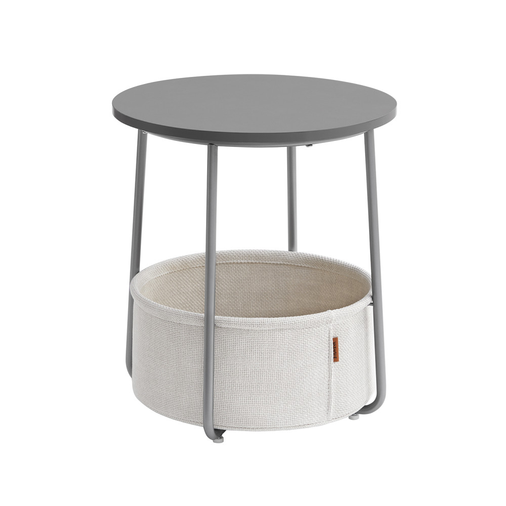Produktbild för End Table Cement Grey, Cloud White 45×45×51cm