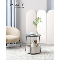Produktbild för End Table Cement Grey, Cloud White 45×45×51cm