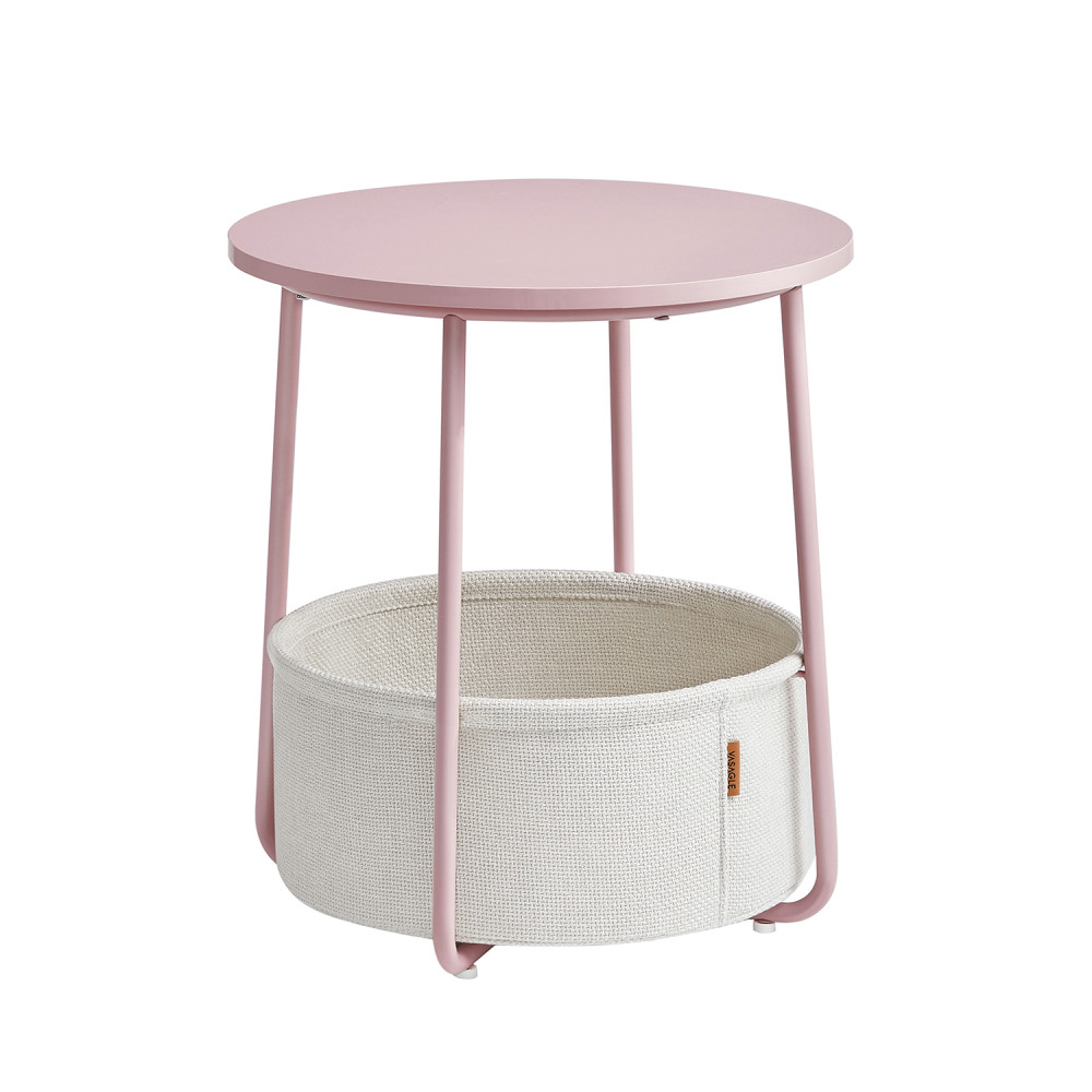 Produktbild för End Table Pastel Pink Cloud White 45×45×51cm
