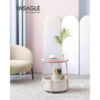 Produktbild för End Table Pastel Pink Cloud White 45×45×51cm