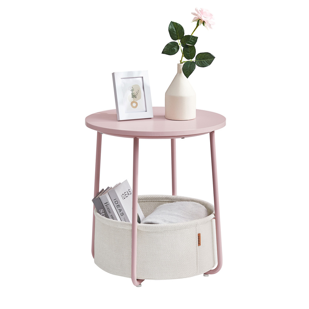 Produktbild för End Table Pastel Pink Cloud White 45×45×51cm