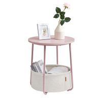 Produktbild för End Table Pastel Pink Cloud White 45×45×51cm