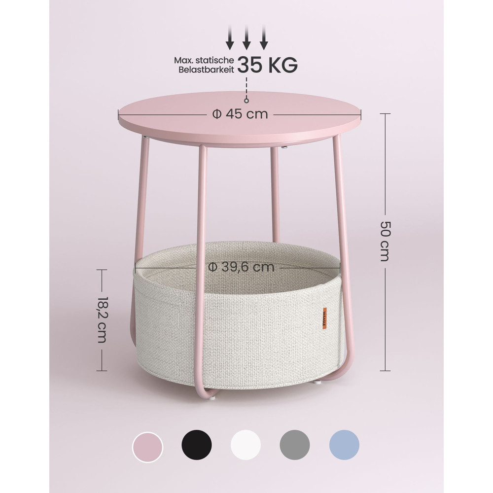 Produktbild för End Table Pastel Pink Cloud White 45×45×51cm