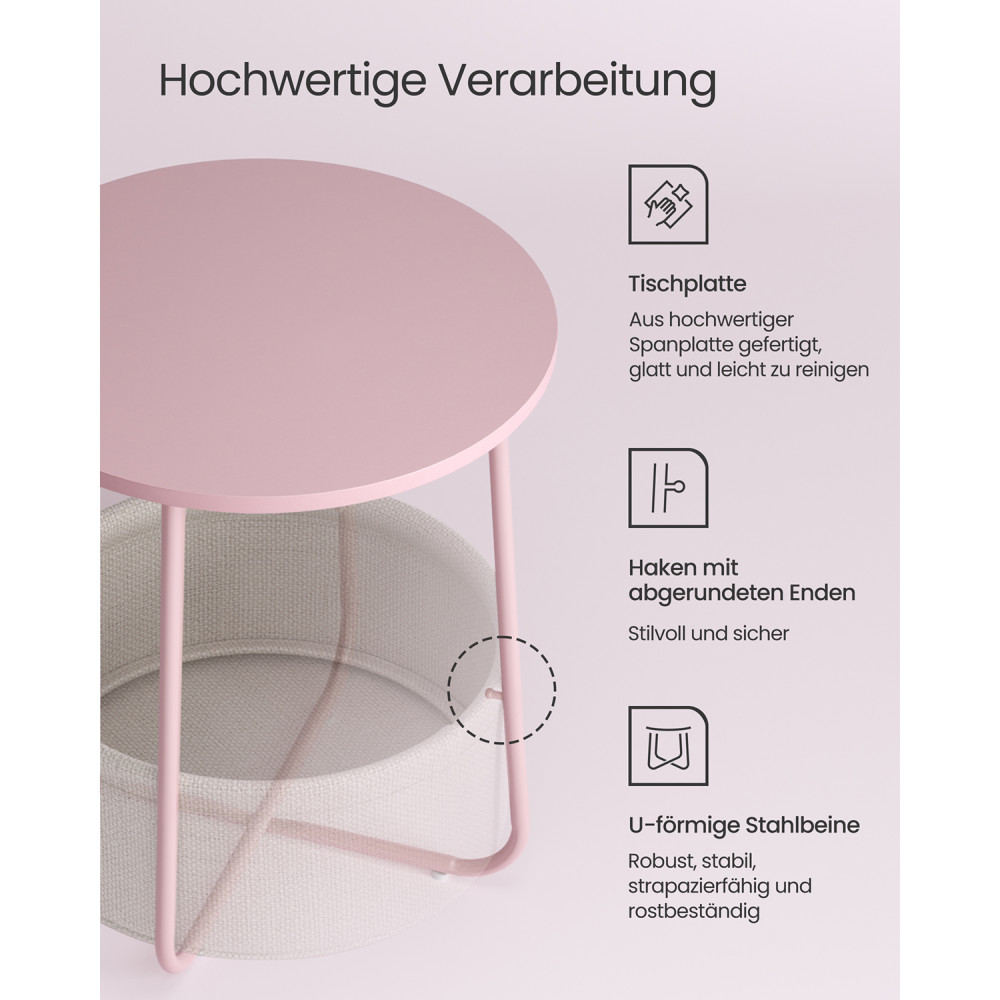 Produktbild för End Table Pastel Pink Cloud White 45×45×51cm