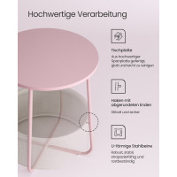 Produktbild för End Table Pastel Pink Cloud White 45×45×51cm