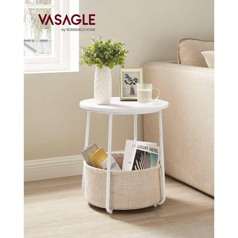 Produktbild för End Table White, Beige 45×45×51cm