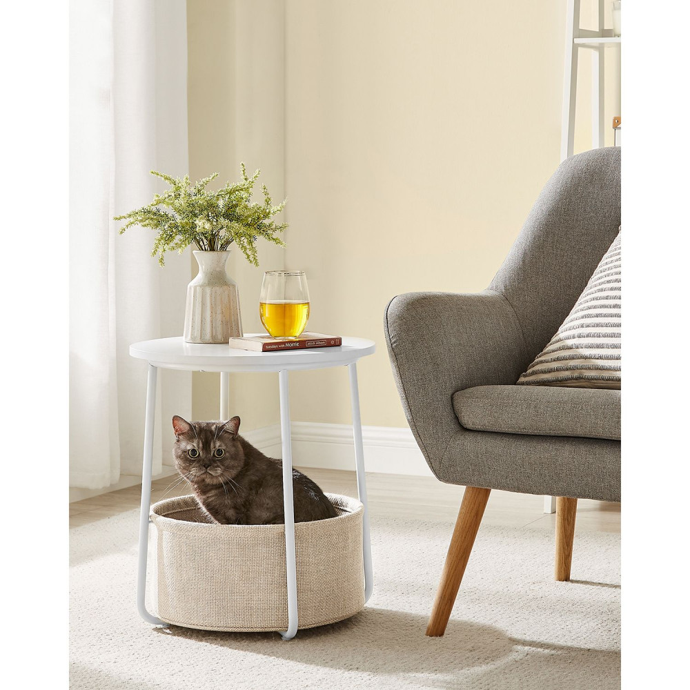 Produktbild för End Table White, Beige 45×45×51cm