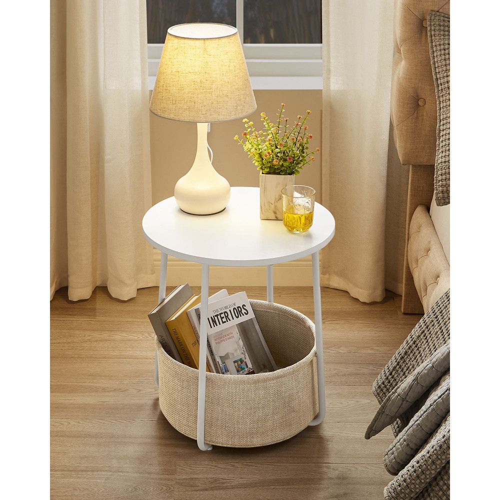 Produktbild för End Table White, Beige 45×45×51cm