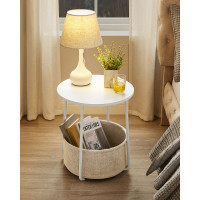 Produktbild för End Table White, Beige 45×45×51cm