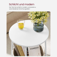 Produktbild för End Table White, Beige 45×45×51cm