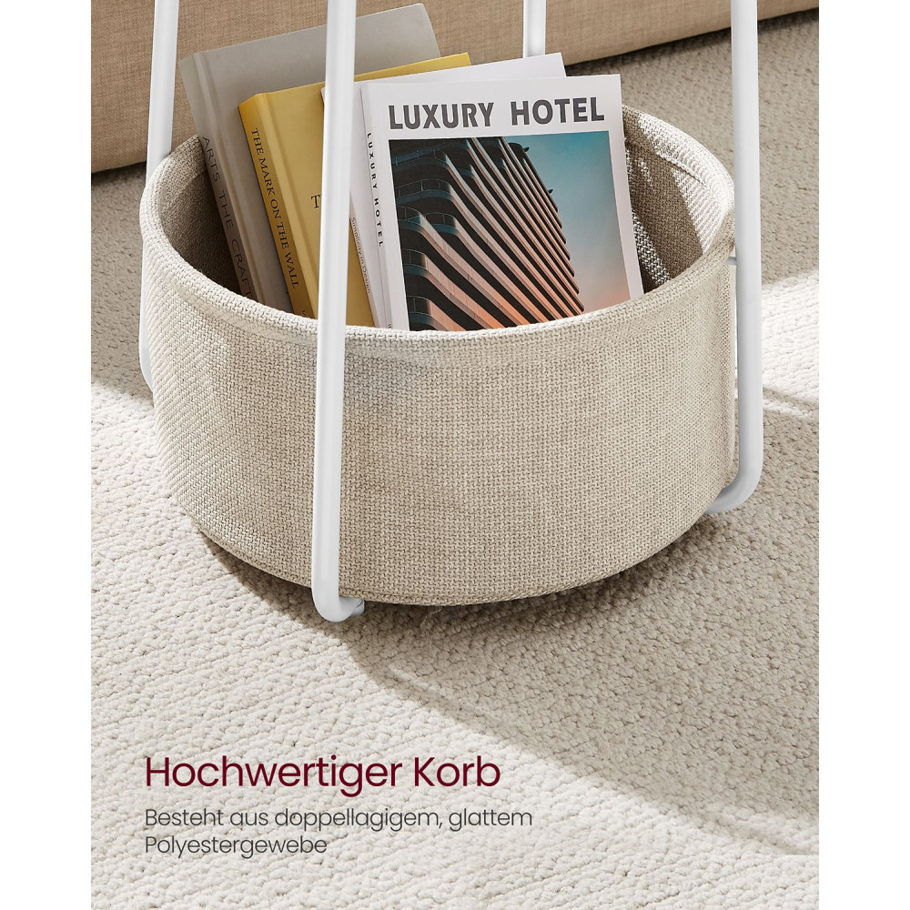Produktbild för End Table White, Beige 45×45×51cm