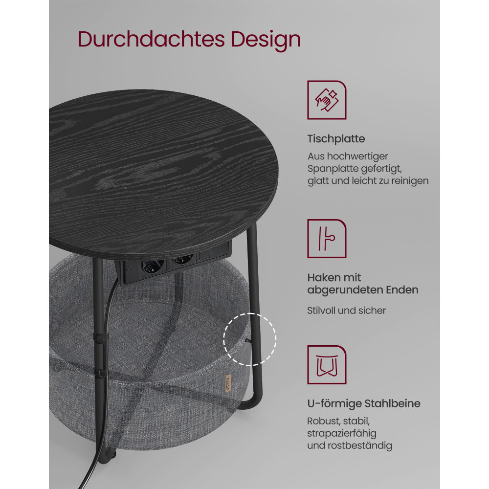 Produktbild för End Table Black 45x45x50cm