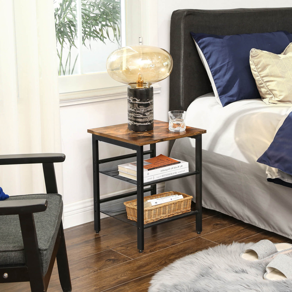 Produktbild för End Table X: Antique, Black 40x40x55cm