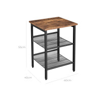 Produktbild för End Table X: Antique, Black 40x40x55cm