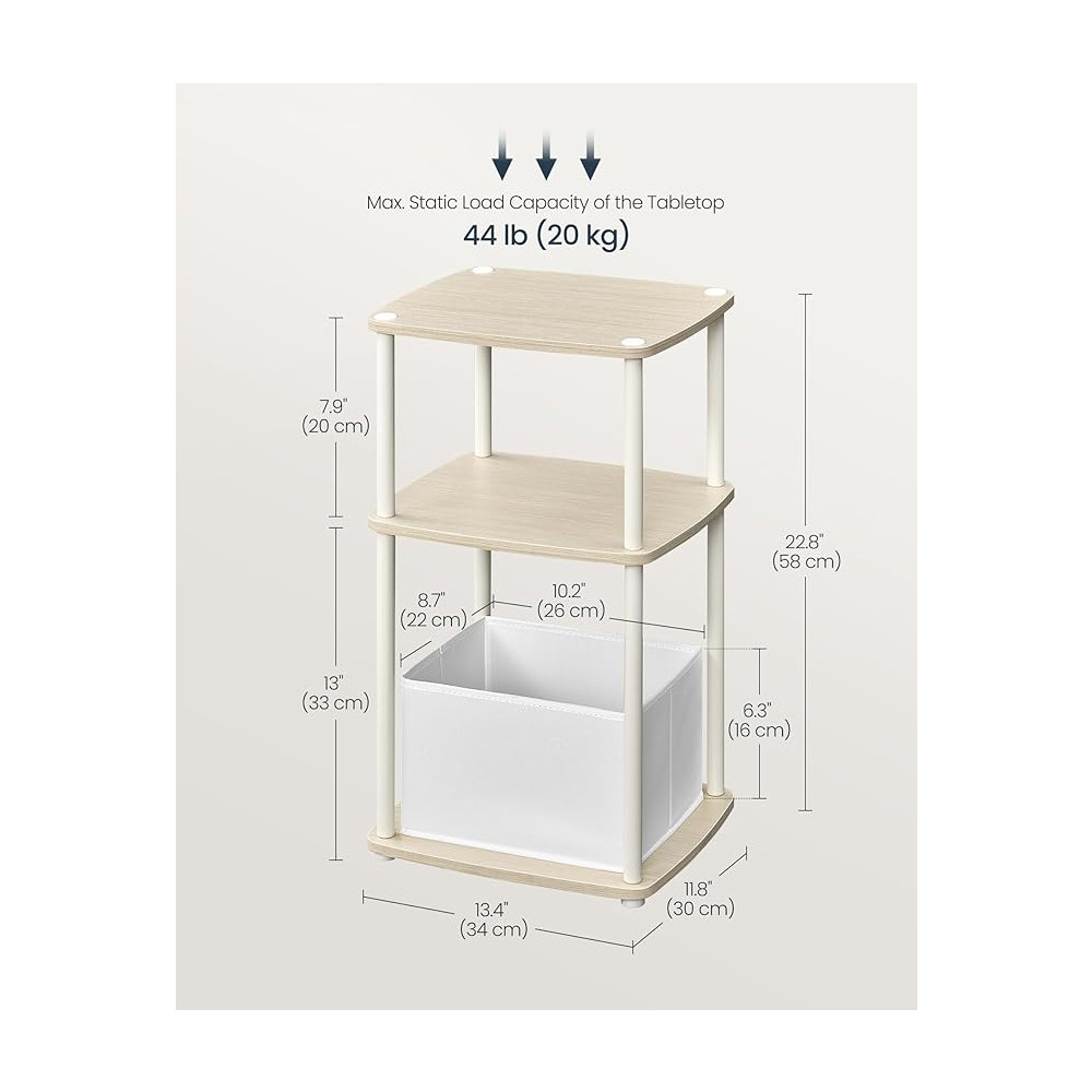Produktbild för End Table Milky Coffee Color 34x30x58cm